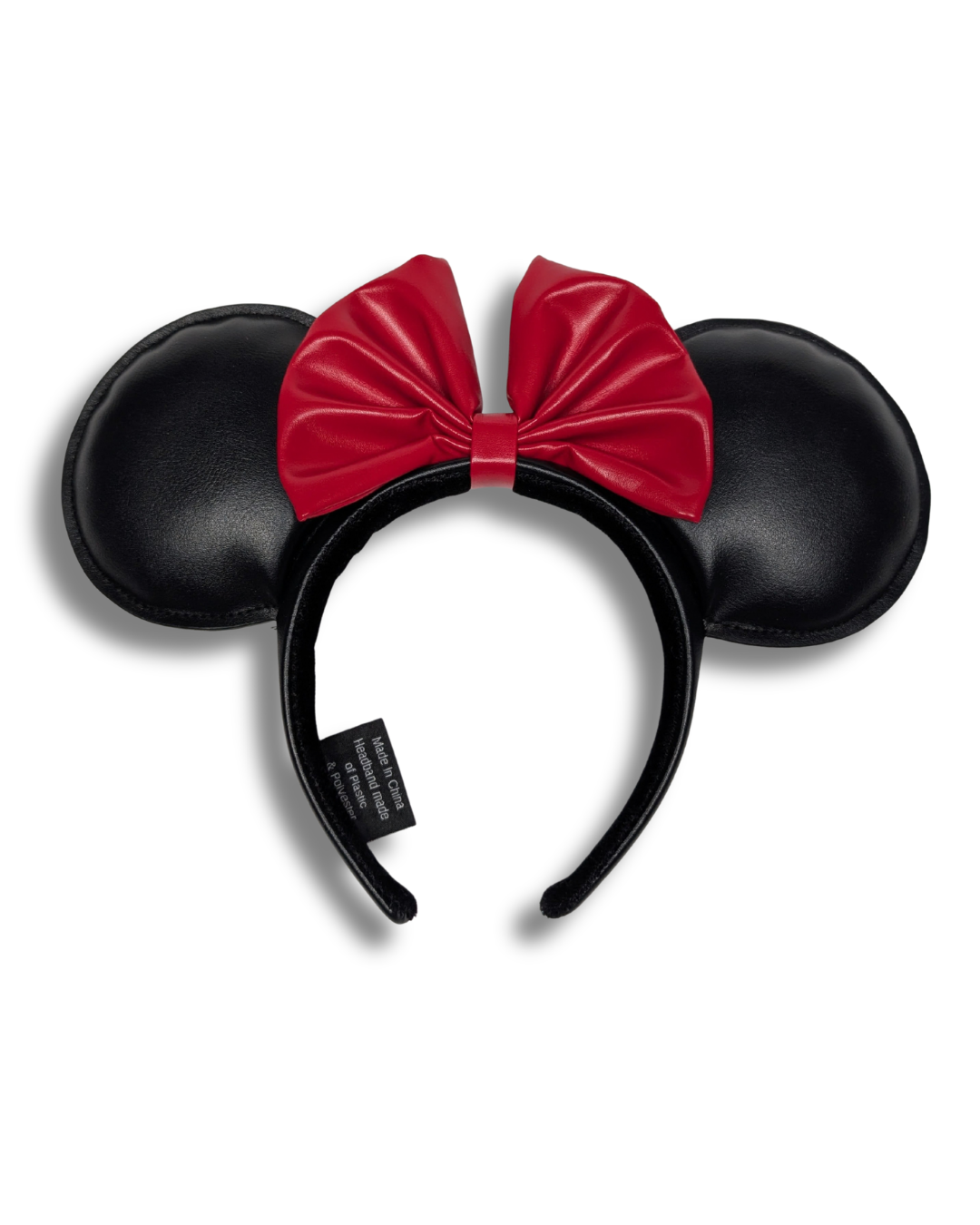 Faux Leather Mouse Ears with Removable Bow