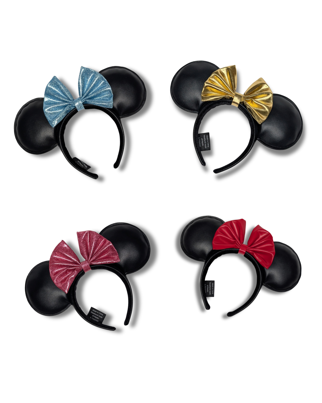 Faux Leather Mouse Ears with Removable Bow