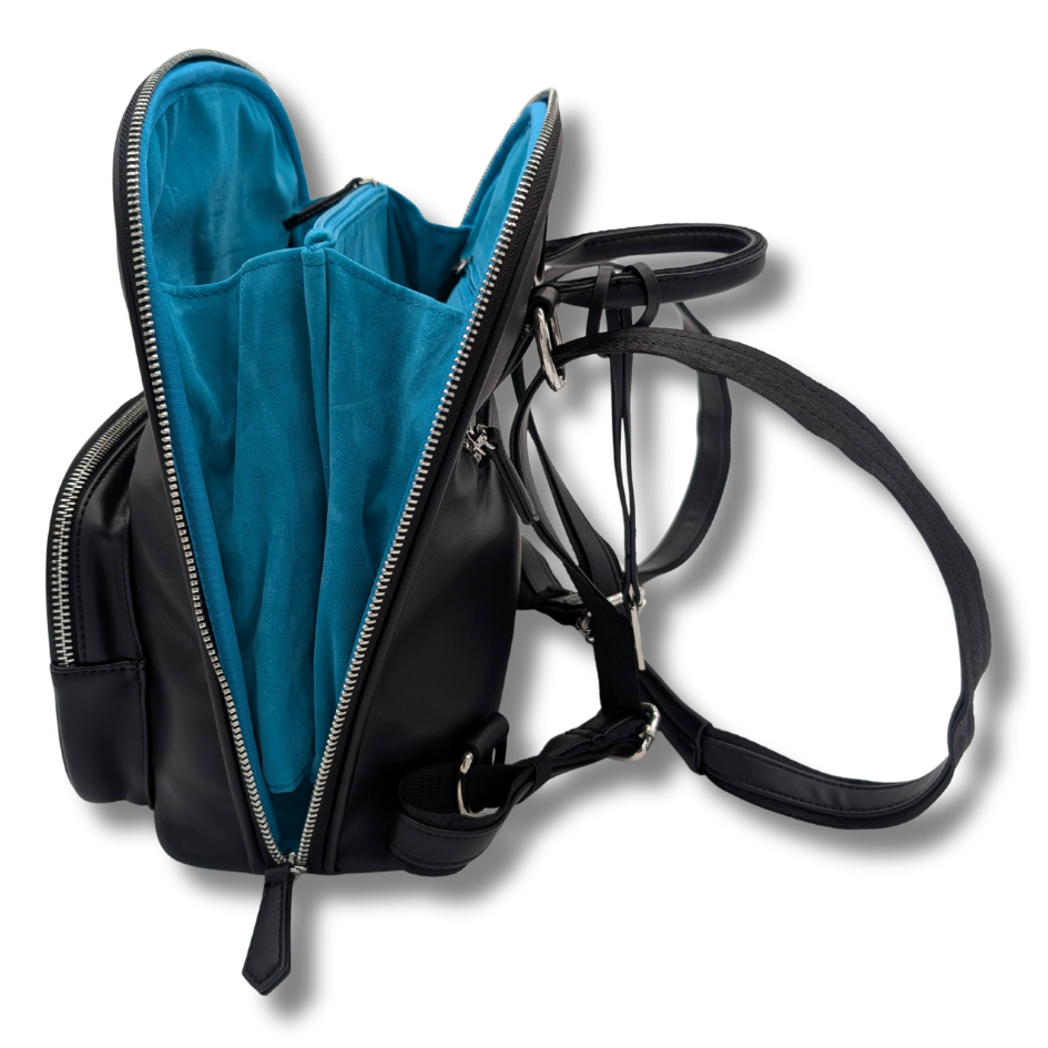 The Park View Crossbody Backpack - Pitch Black