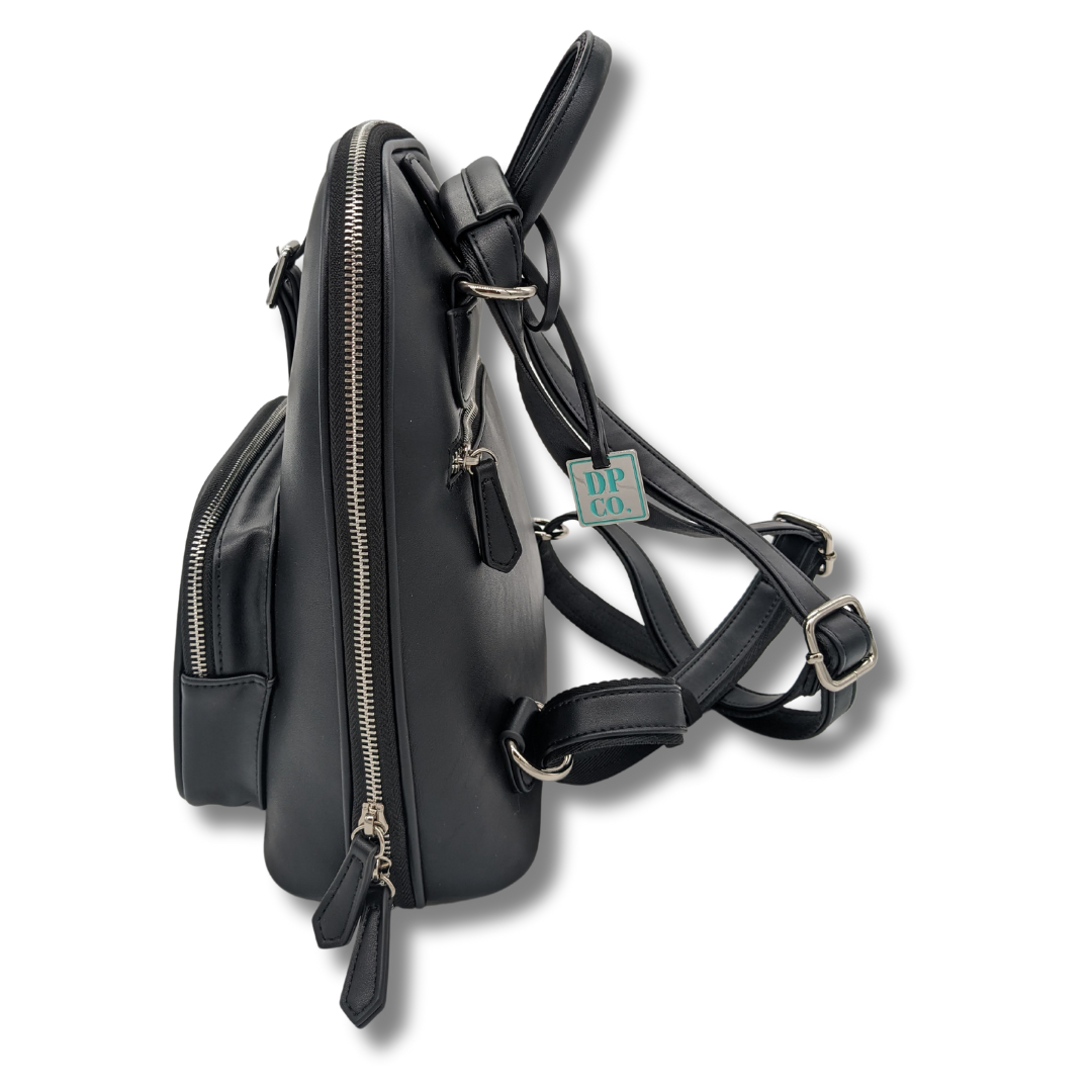The Park View Crossbody Backpack - Pitch Black