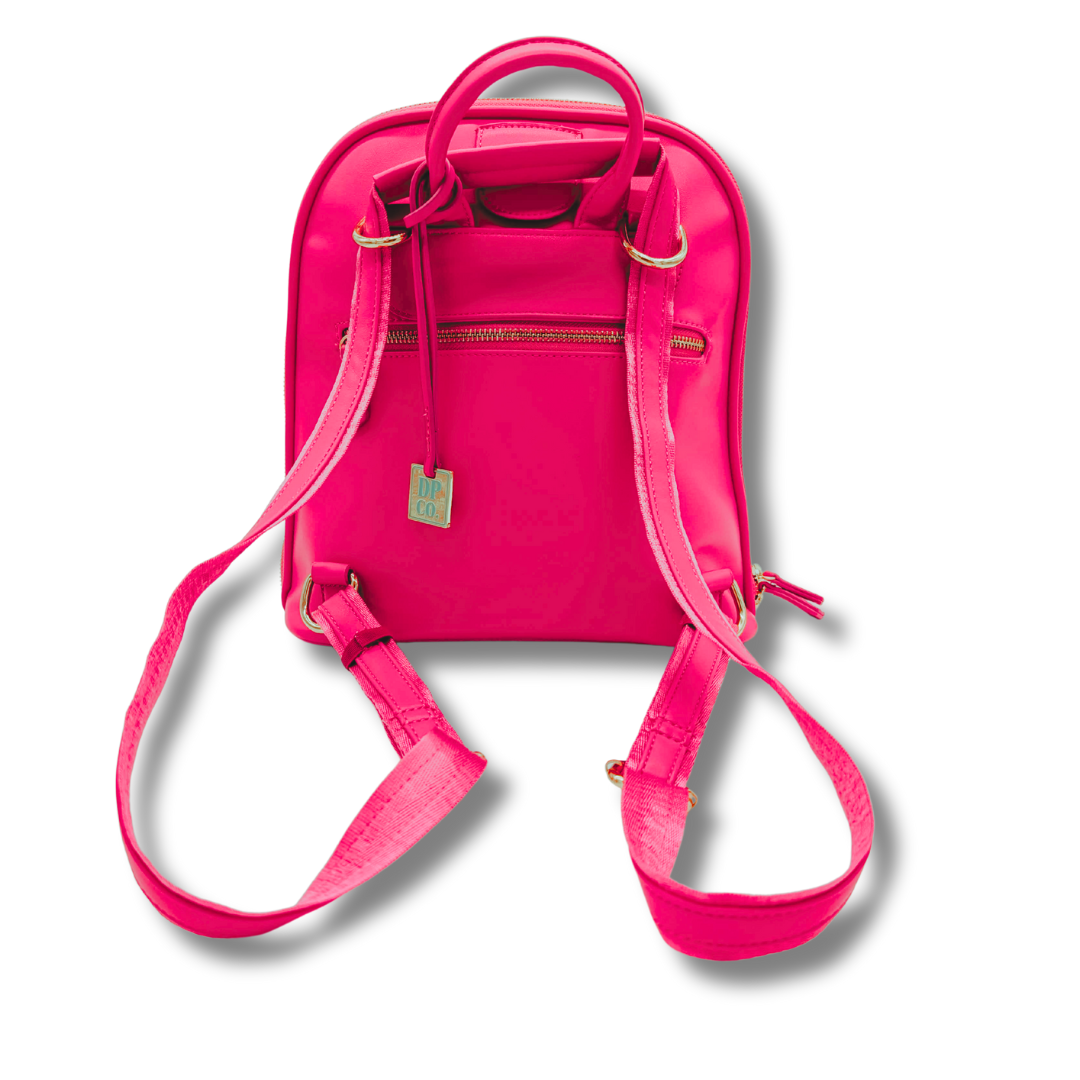 The Park View Crossbody Backpack - Vivid Pink