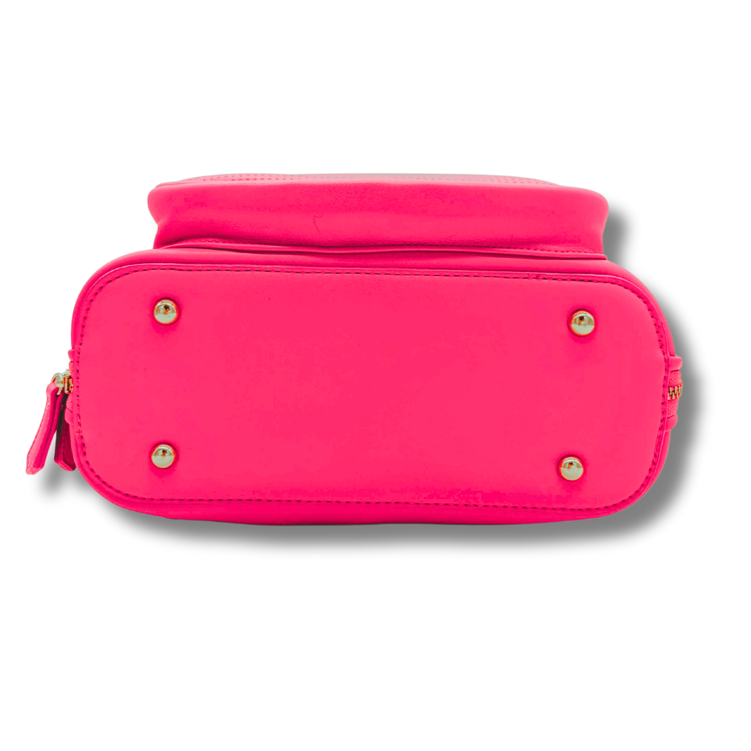 The Park View Crossbody Backpack - Vivid Pink