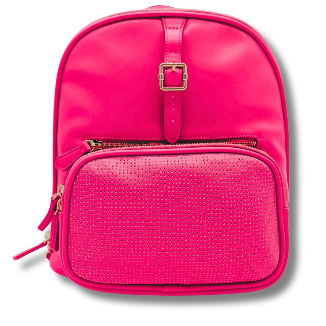 The Park View Crossbody Backpack - Vivid Pink