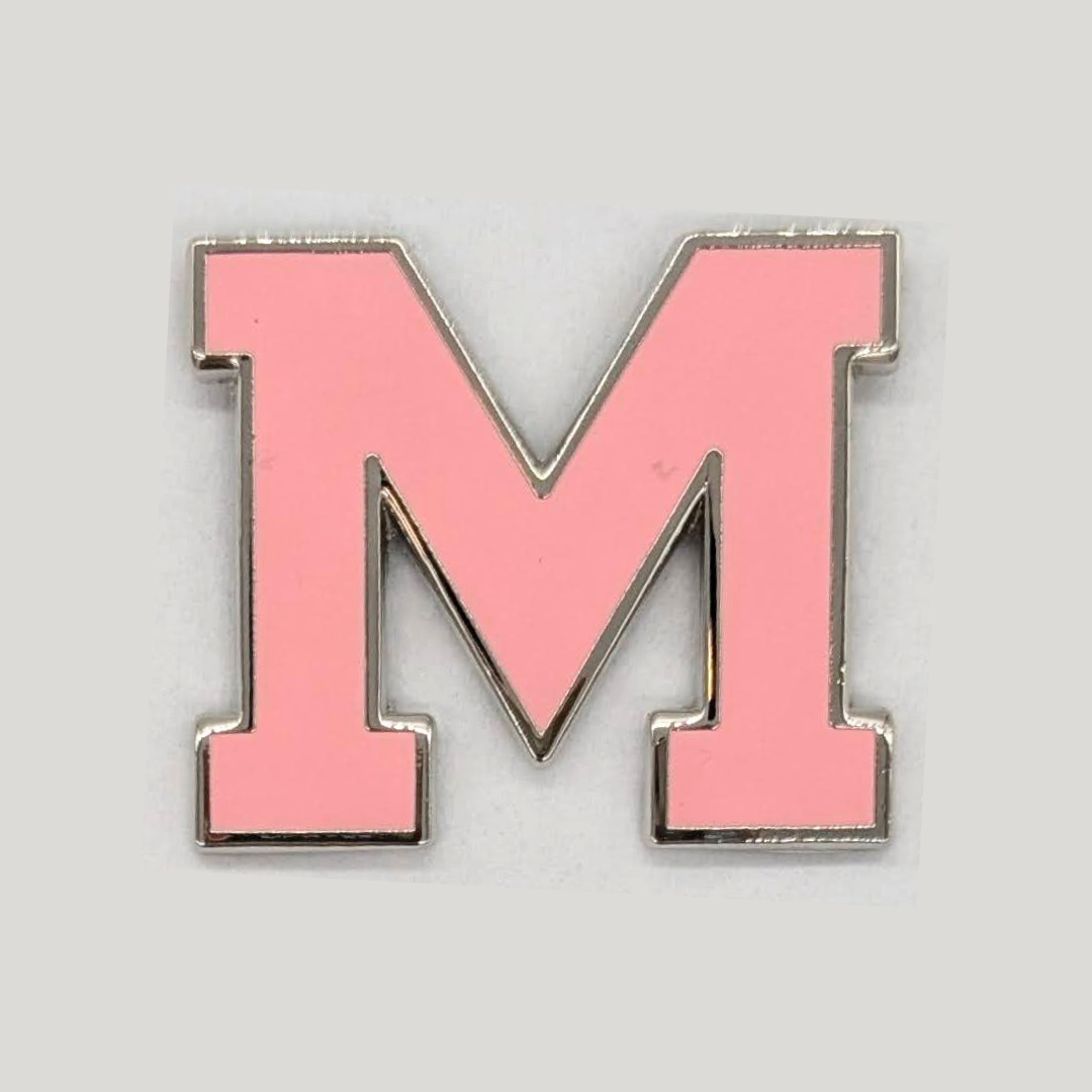 Varsity Letter Pin - Petal Pink