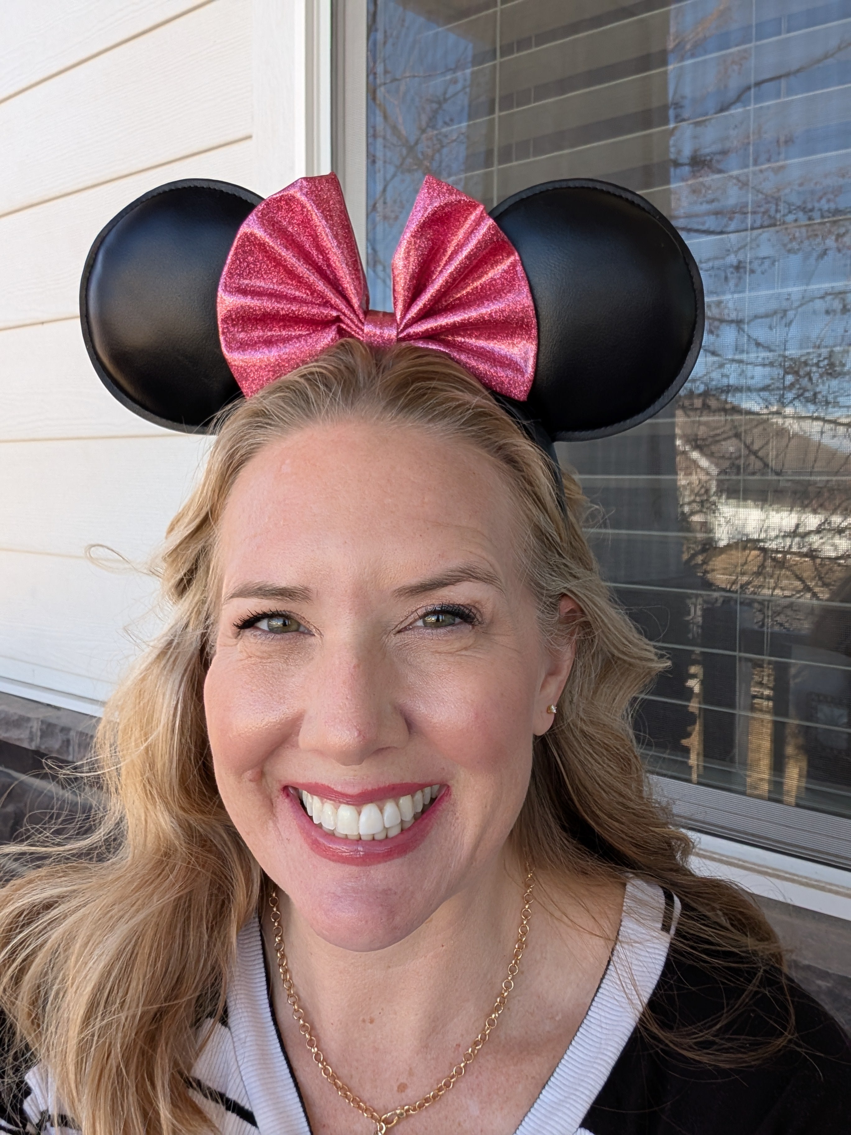 Faux Leather Mouse Ears with Removable Bow