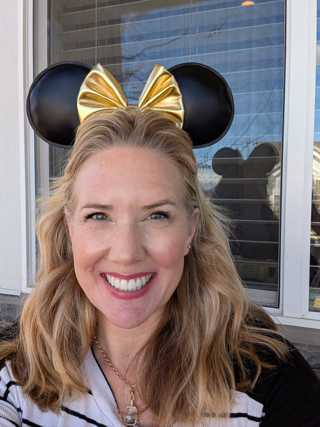 Faux Leather Mouse Ears with Removable Bow