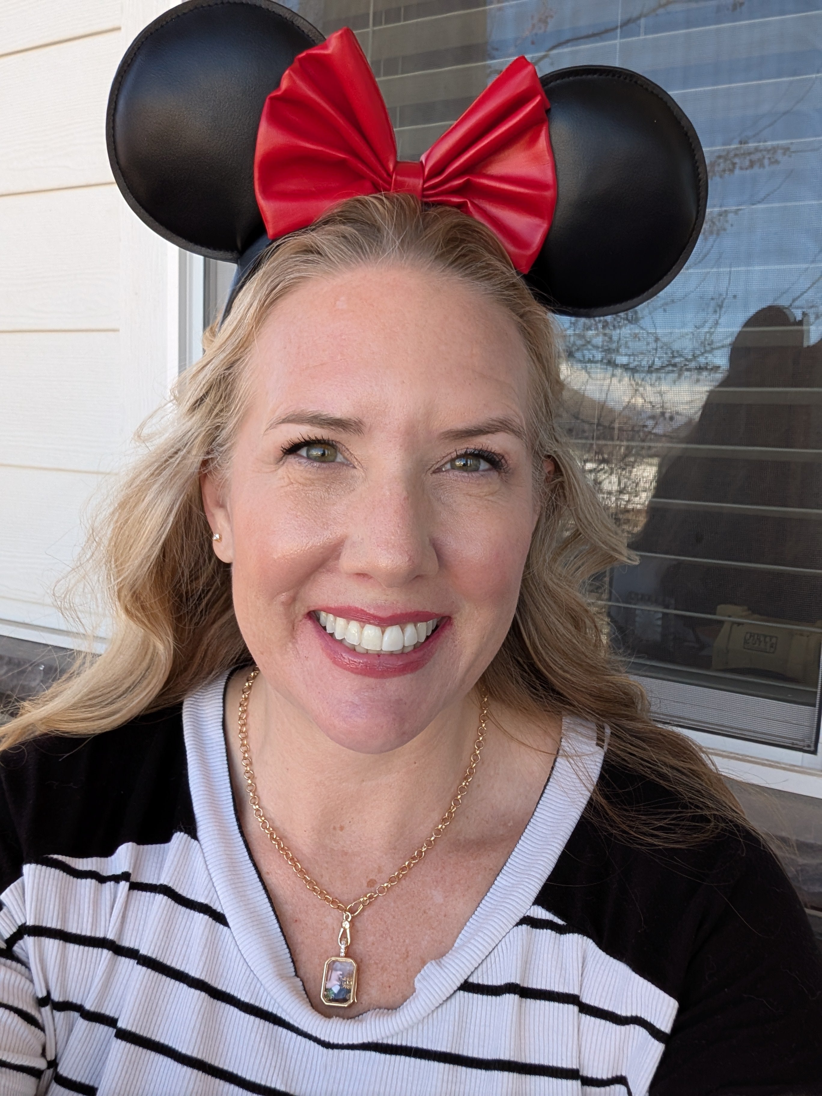 Faux Leather Mouse Ears with Removable Bow