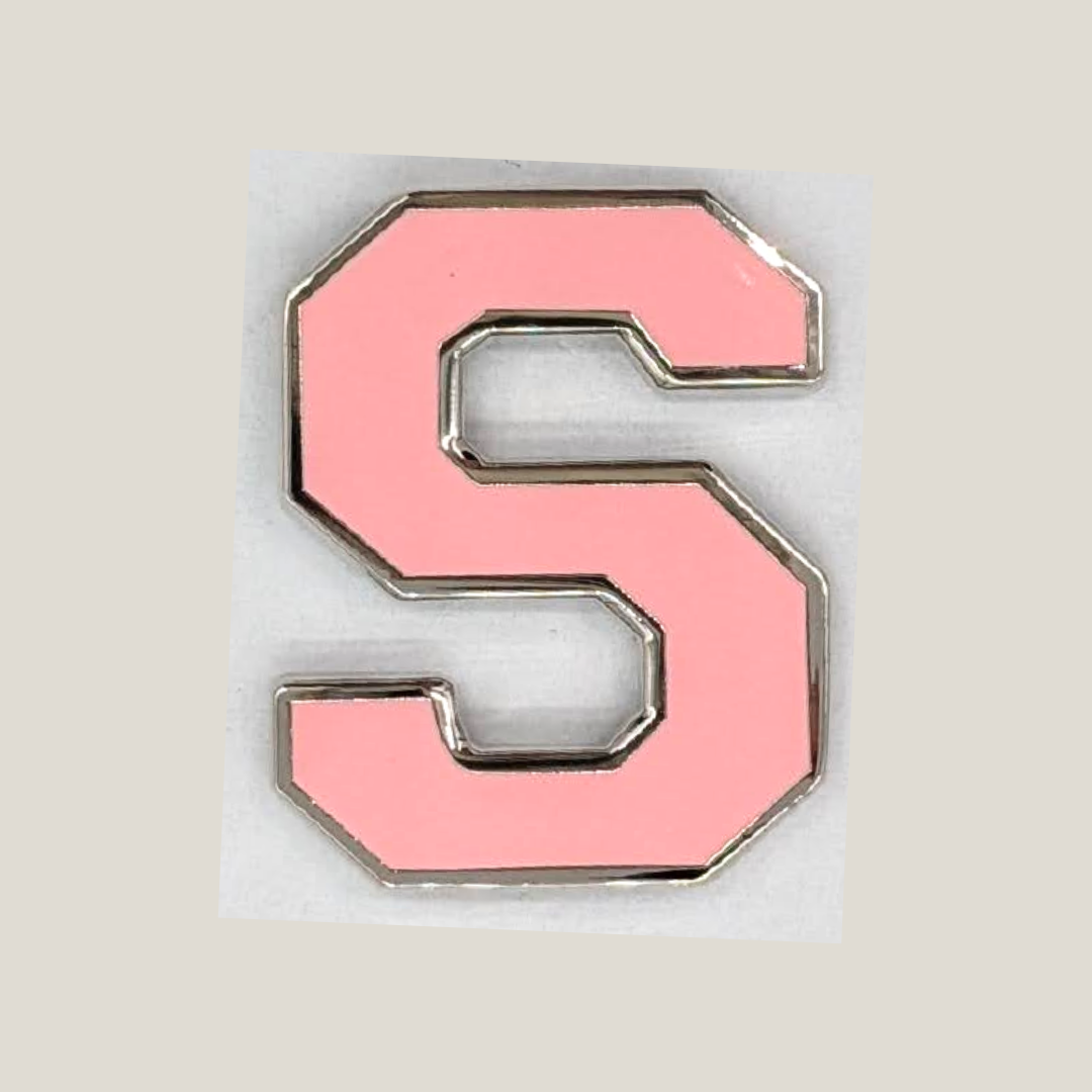 Varsity Letter Pin - Petal Pink