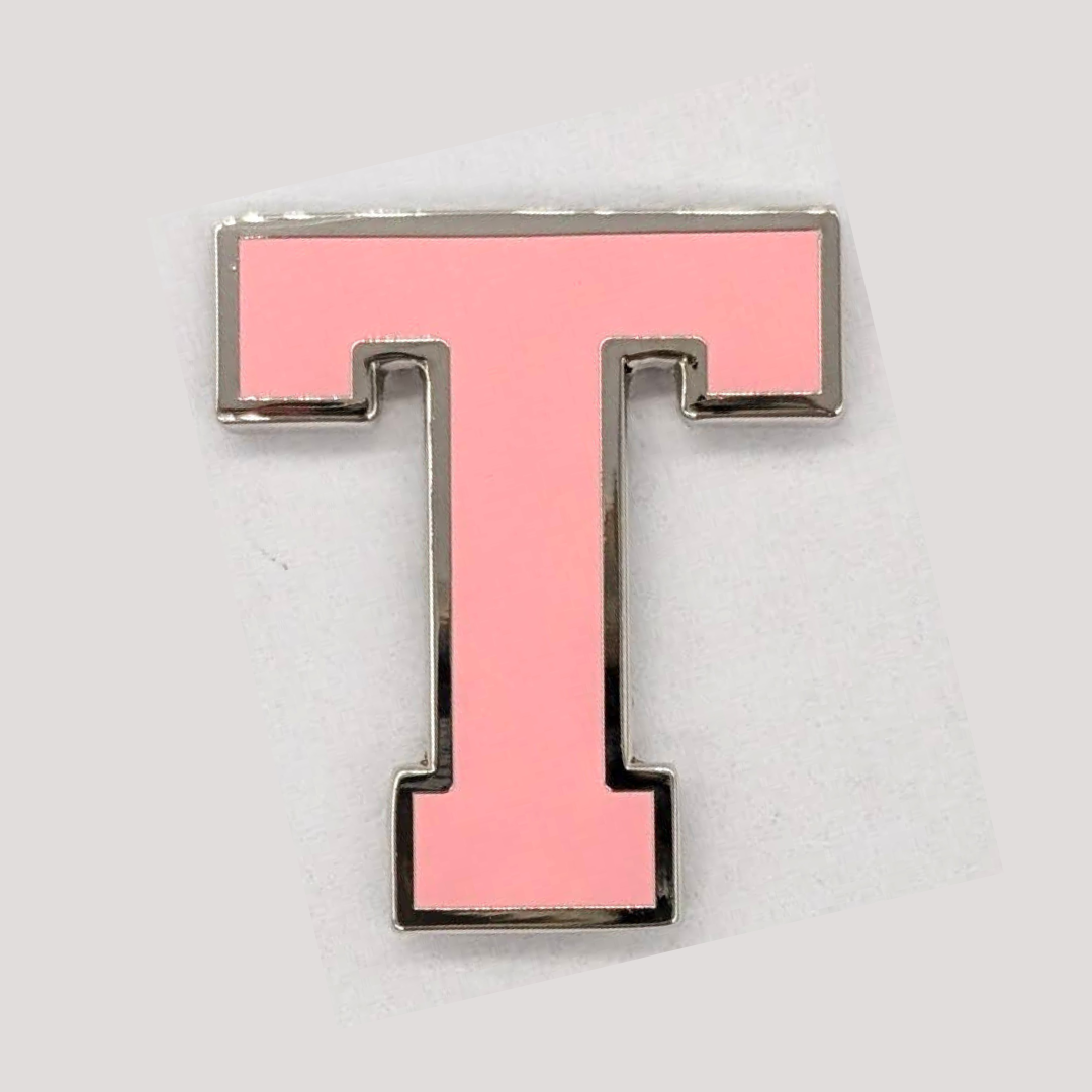 Varsity Letter Pin - Petal Pink