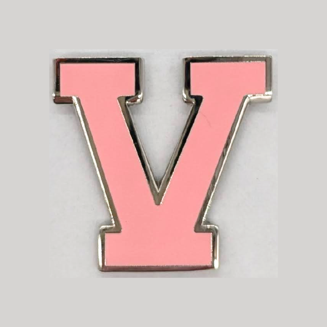 Varsity Letter Pin - Petal Pink