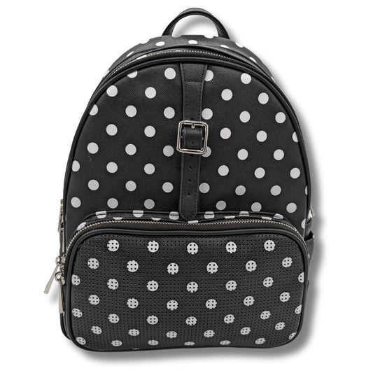 Rope Drop Backpack (Black with White Polka Dots) with Schweitzer Hydration Kit and 10 Locking Pin Backs