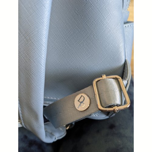 Grey Belt Lock Leather Mini Backpacks