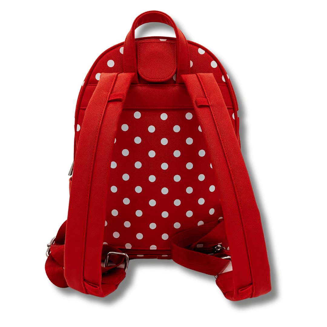 Rope Drop Backpack (Minnie Dot) with Schweitzer Hydration Kit and 10 Locking Pin Backs
